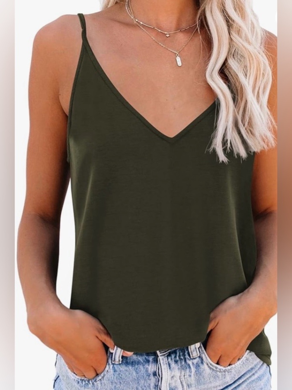 Hellobaby Black V-Neck Tank Top - size XL NWT